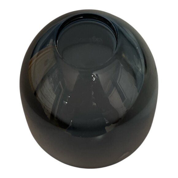 Signed Orrefors Sweden Art Glass Bowl – Smoke Blue Crystal, 3.5" x 3", Scandinav - Picture 3 of 4